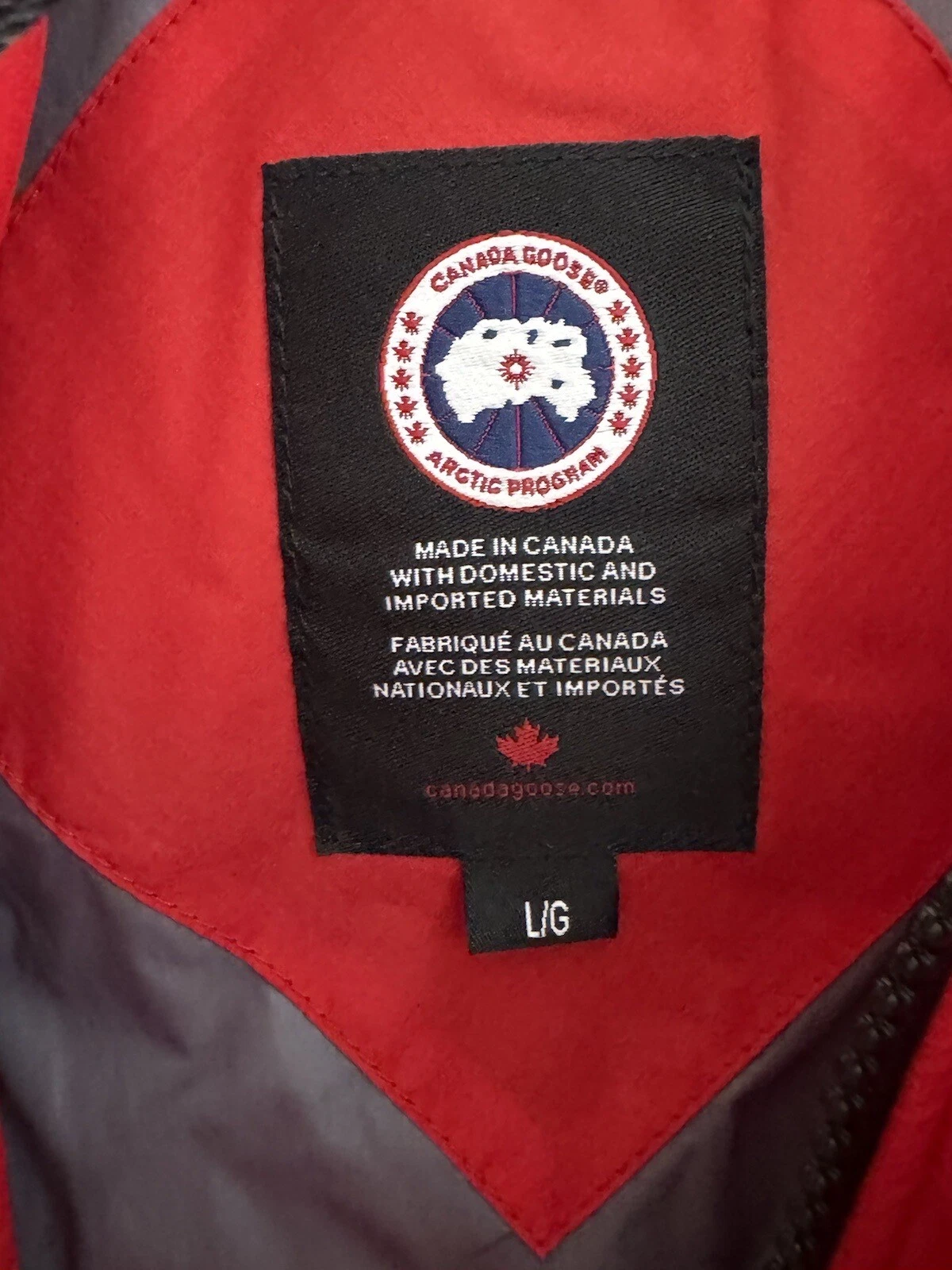Felpa con cappuccio nuova con etichette Canada Goose da uomo GRANDE Armstrong con cappuccio puffer rossa