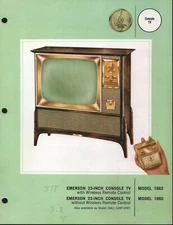 TV Ad Sheet - Emerson - 1961 - 23" Console TV - With or Without Remote Control