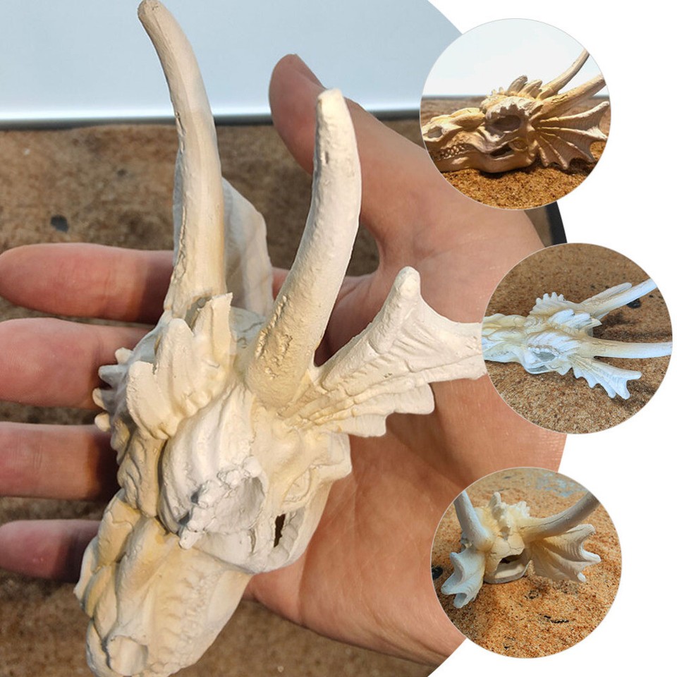 Skull Fish Tank Decor Skeleton Model Aquarium House Saltwater