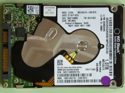 WD10S21X-24R1BT0 DCM: HBTJxxx | 27 SEP 2015 | 1TB Hybrid | 0 working hours