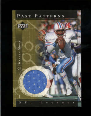 WARREN MOON 2001 UD NFL LEGENDS PAST PATTERNS OILERS GAME USED JERSEY BD5567
