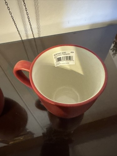 Noritake 8045 Raspberry Color wave Raspberry Set Of 4 Mugs New In Box With Tags - Picture 9 of 15