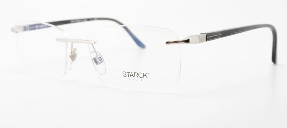 Starck Eyes para armação de óculos Mikli prata 57-18 145 SH2023 0006 360° sem aro - Imagem 4 de 4