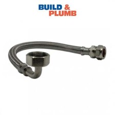 15mm Bent Flexible Tap Connector Braided Flexi Hose WRAS 1/2" 3/4" 300mm 900mm