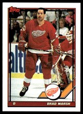 1991-92 Topps #19 Brad Marsh Detroit Red Wings Hockey Card