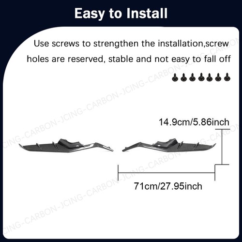 For Chevrolet Corvette C8 Z06 20-25 REAL CARBON Front Bumper Splitter Vent Fins - Picture 4 of 13
