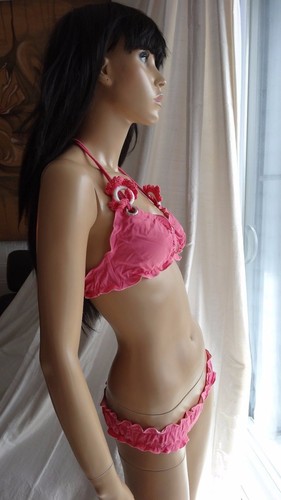 TO DIE FOR French brand MANOUSH Bardo pink w/ crochet fleur bikini S - Picture 6 of 8