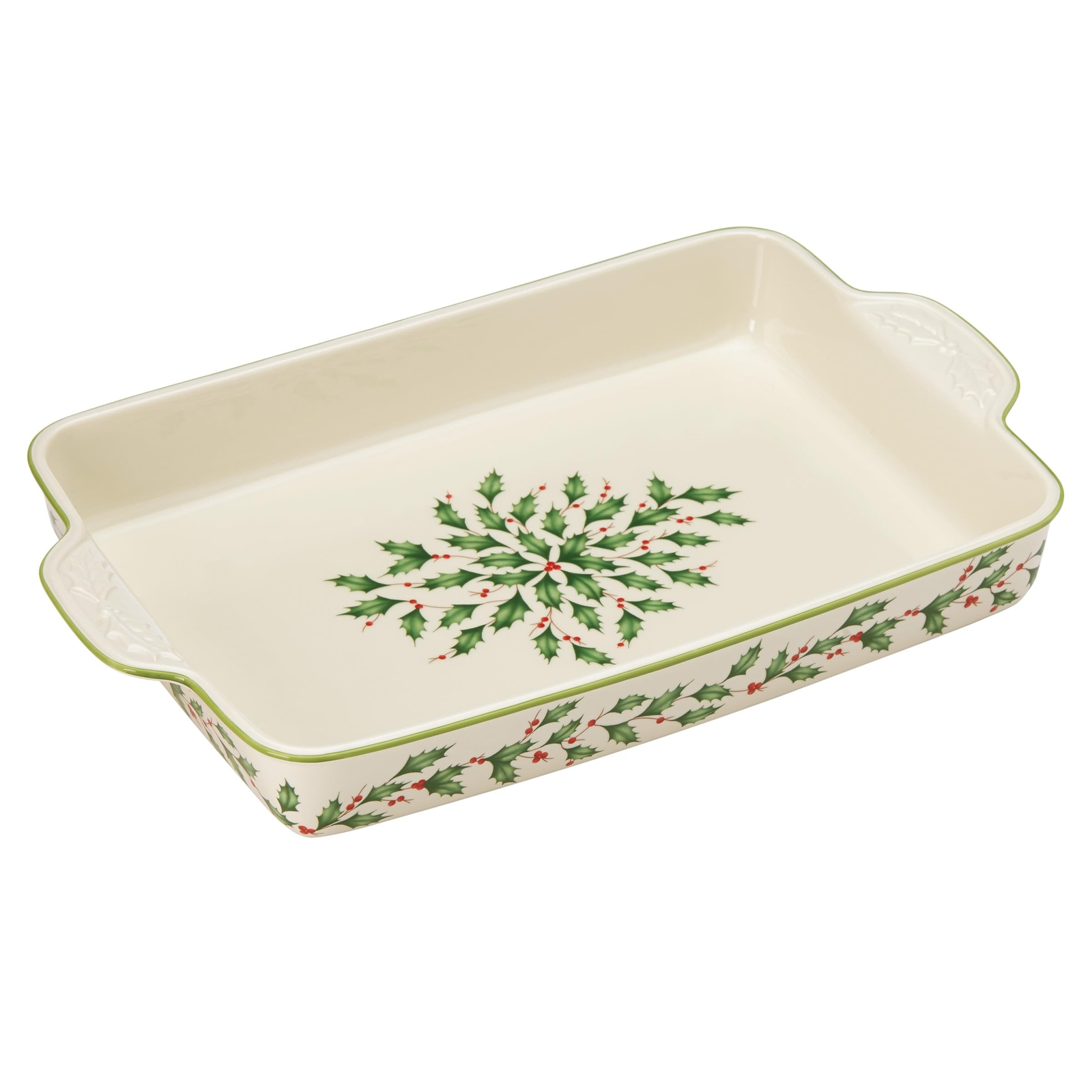 Holiday Rectangular Baker, 5.05 LB, Red & Green