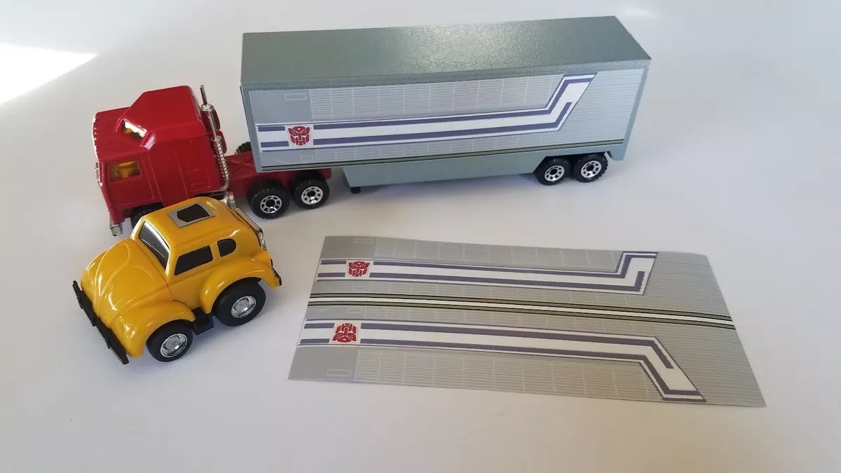 Transformers Optimus Prime model Trailer set of 2 stickers only Fits Matchbox