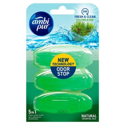 30,25 /L- 6x Ambi Pur 3 flüssige WC-Steine Nachfüller 3x 55ml - Tea Tree & Pine