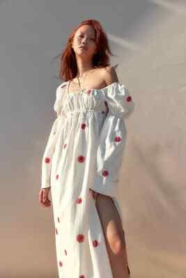 NWOT $168 Free People Emory Embroidered Midi Dress S