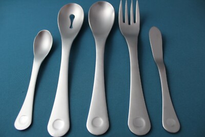 Robert Welch PENDULUM Serving (5pc Set) Tablespoon Fork Pierced Stainless Satin
