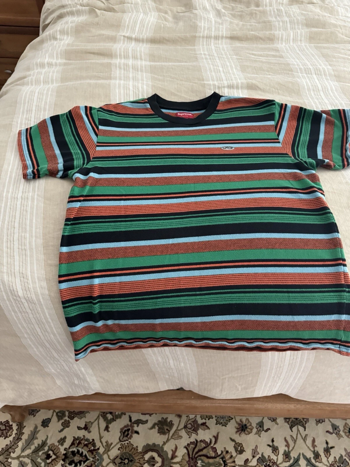 Chemise Supreme Multi Rayures Manches Courtes Haut Col Rond Homme Taille S 2019