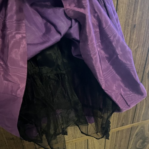 Vintage Jessica McClintock Gunne Sax Purple/black Velvet Drop Waist Dress Sz 10 - Picture 3 of 6