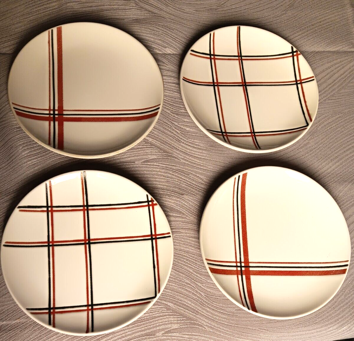 4-Piece Striped Appetizer Plate Set - 7-Inch Hearth & Home Dishes
