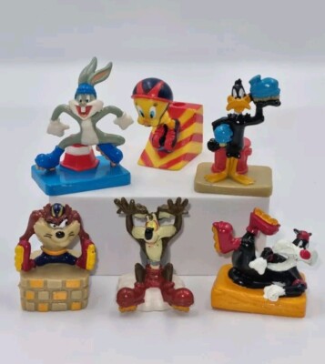Looney Tunes Vintage Pencil Topper Konvolut X6 Weetos 2002 Free Riders 2'' Figuren
