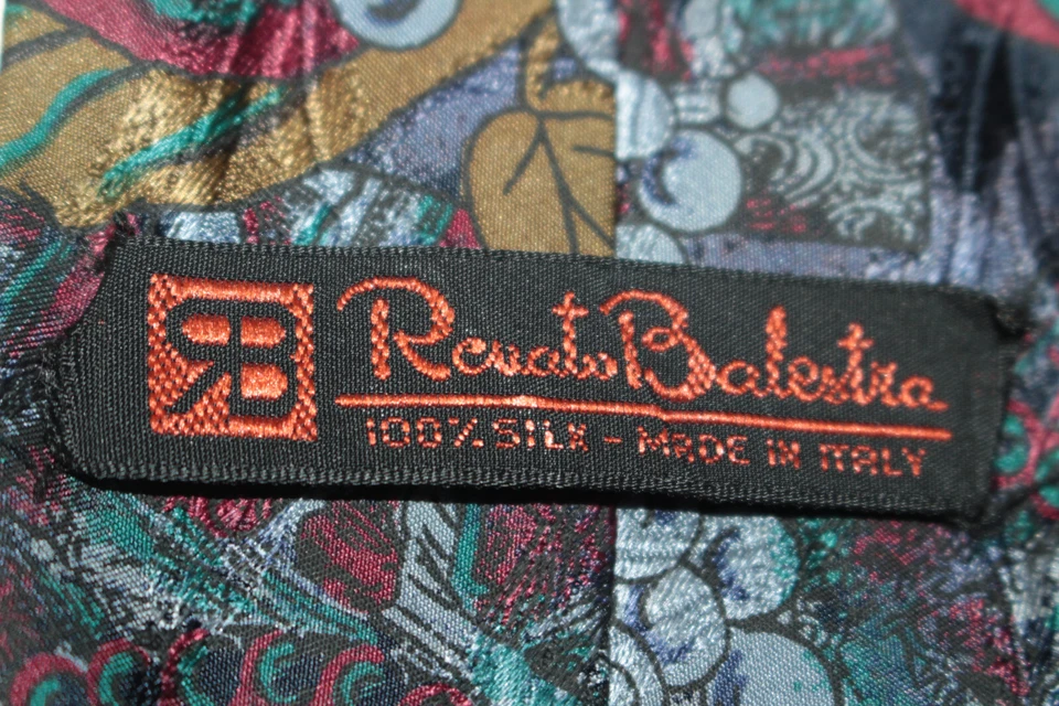 Corbata de seda RENATO BALESTRA hecha en Italia F68422 Foto 4 de 4