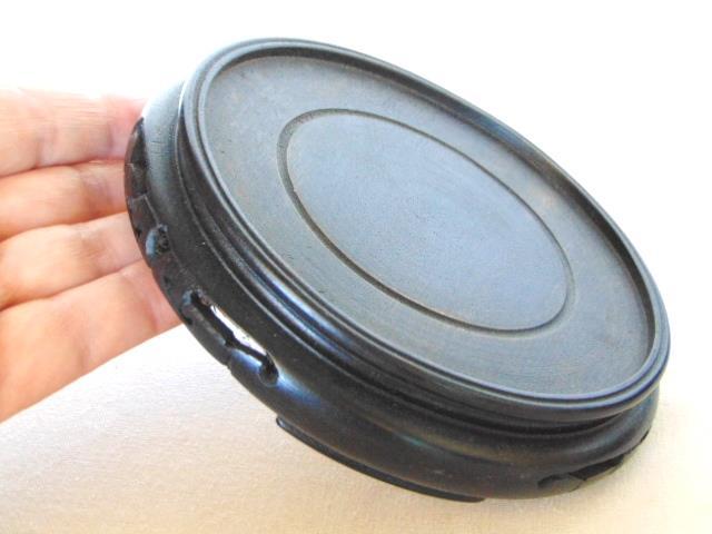 Vintage Carved Wood Trivet Stand For Ginger Jar or Asian Vase, Hong Kong