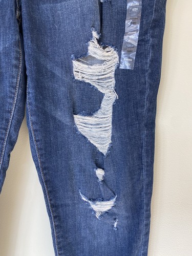 SO Juniors Curvy Distressed Dark Rinse Super High Rise Denim Jegging Sz 15/32 - Picture 4 of 8