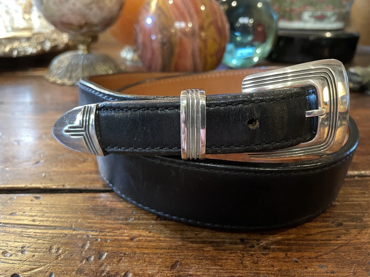 Chacon Zia James Reid Dgn Sterling Silver Belt Buckle Set 39 42