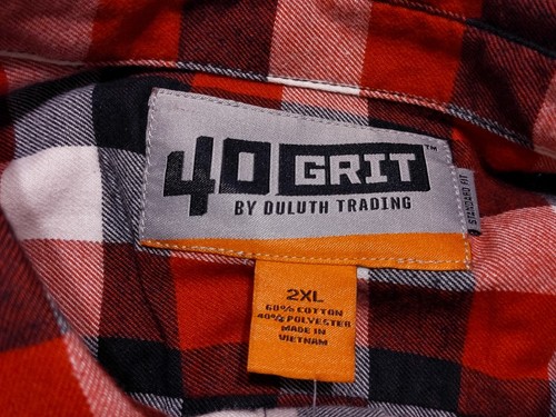 DULUTH TRADING Co. 40 Körnung Langarm Flanell Arbeitshemd rot kariert XXL 2XL ~NEU - Bild 2 von 9