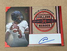 2024 Leaf Sports Heroes MALIK CUNNINGHAM Acetate Red AUTO /15