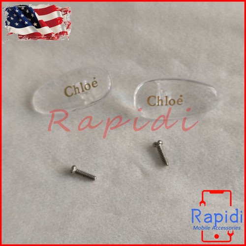 Set Screw-in Nose Pads Replace For Chloe Eyeglasses Sunglasses W/Screws - Picture 2 of 5
