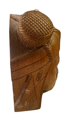Vntg Hand Carved Solid Wood Set of 2 Heads Native American / Peruvian Folk Art - Picture 10 of 12