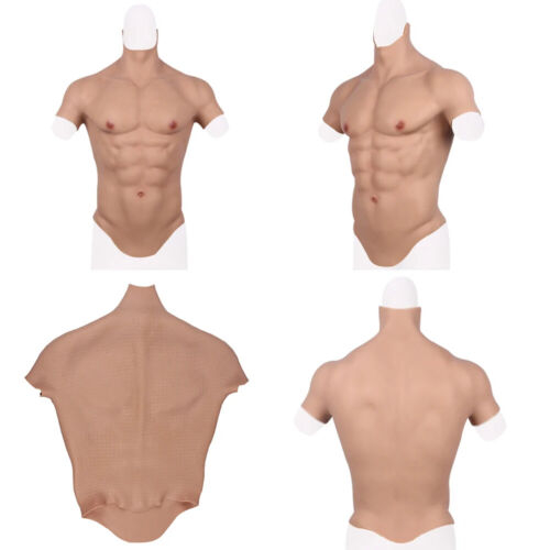 Muscle Costume Men Chests Silicone Breasts 6 Abs for Cosplay Simulation Muscles - Picture 1 of 20
