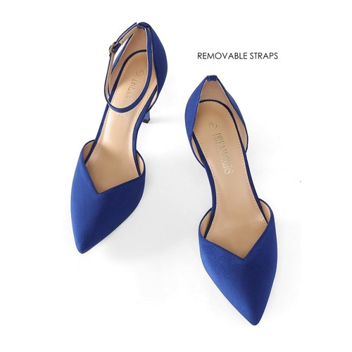 Women Ankle Strap Stilettos High Heel Pointed Toe Wedding Dress Pump Shoes - Picture 25 of 33
