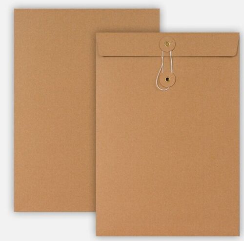 C4 Size Quality String & Washer Envelopes Button Tie Brown Manilla - Picture 2 of 6