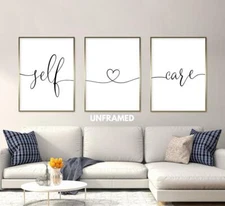 Self Care, Set of 3 Prints, Minimalist Art, Home Wall Decor, Multiple Sizes