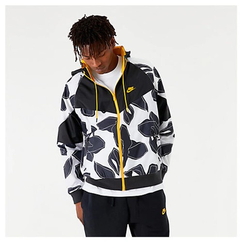 NWT Men's Nike Sportswear Windrunner Floral Hood Jacket Windbreaker BV2869 100 - Picture 3 of 4