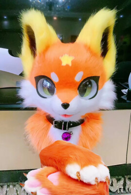 Fursuit Husky Fox Mascot (head + PAWS) Halloween Party Fur Cosplay 94#