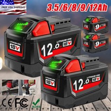 Battery For Milwaukee for M18 18V 8.0AH Extended Lithium 48-11-1880 or Charger