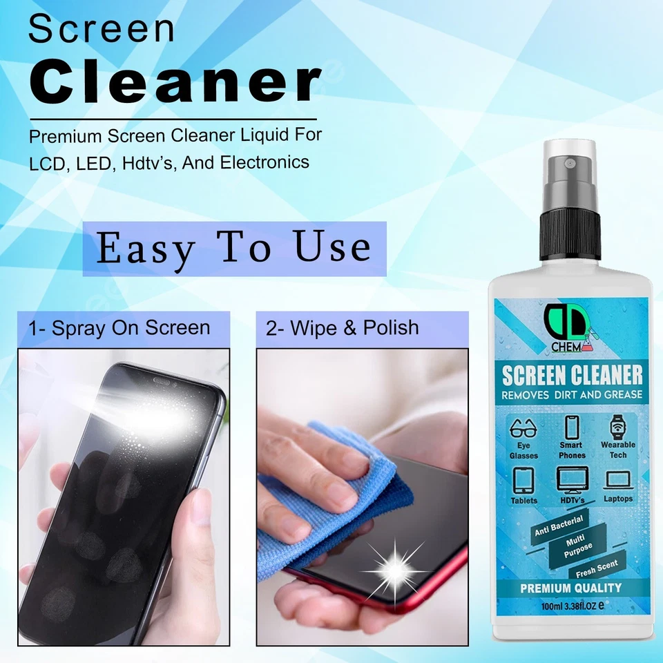 Laptop Screen TV LCD LED PC Monitor iPad Mobile Phone Cleaner Cleaning Liquid UK - Image 4 of 4