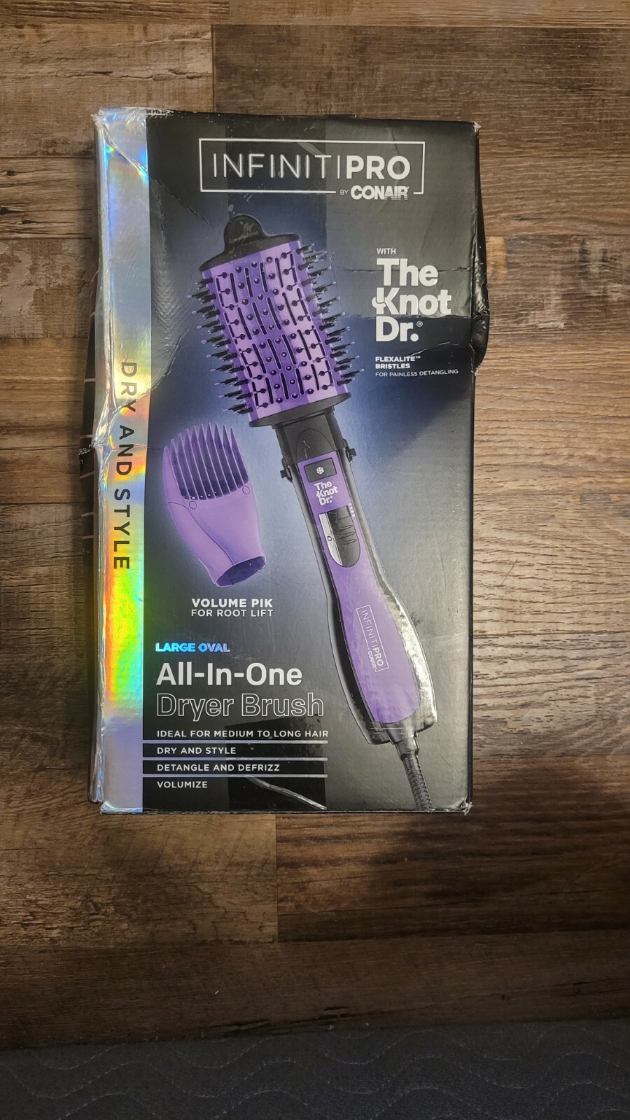 InfinitiPro By Conair AllInOne Large Oval Dryer Brush Purple W