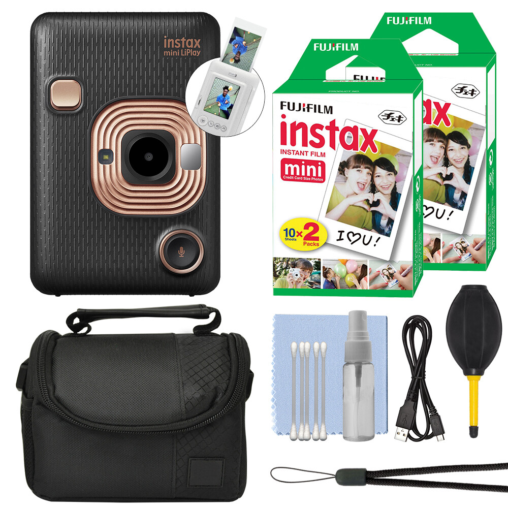 Fujifilm Instax Mini LiPlay Instant Camera Black with 40 Film Kit-image