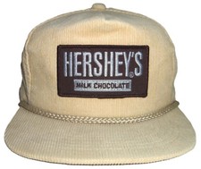 VINTAGE 80's HERSHEY'S MILK CHOCOLATE YUPOONG CORDUROY SNAPBACK HAT