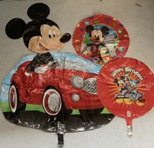 Disney Mickey Mouse Mylar balloons 3 Total With One Giant Demential In Car NEW