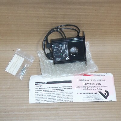 NEW VERIS HAWKEYE 735 ADJUSTABLE CURRENT STATUS SENSOR W/ COMMAND RELAY
