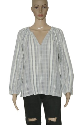 Berenice Ikat Striped Pattern Raglan Long Sleeve Blouse Top Oversized New L