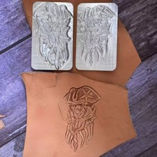 3D Convex Captain Pirate Skull Leather Embossing Mold Stamp Tool DIY Crafts
