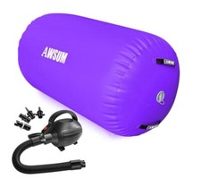 AWSUM 4ft x 2.5ft Gymnastics Air Roller Tumbling Mat with Pump
