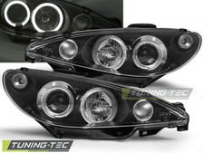Coppia Fari Fanali anteriori tuning peugeot 206 2002-2006  ANGEL EYES neri nero