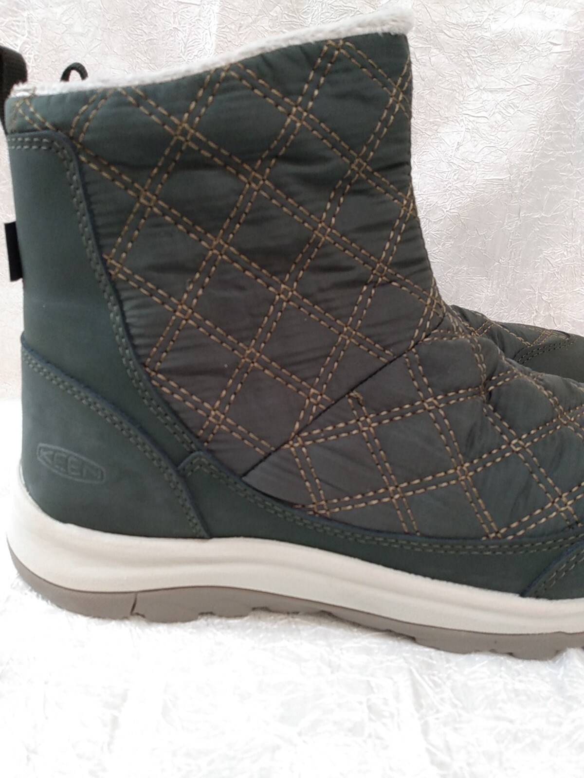 Stivali Donna Tg 9 5 Verde Slip On Impermeabili Caviglia Termici Neve Invernali KEEN