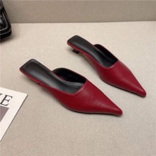 Pointed Toe Mules Shoe Flats Fashion Shallow Slip on Slides Shoes Ladies Elegant