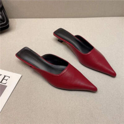Spitz zulaufende Pantoletten Schuh flache modische flache Slipper Pantoletten Schuhe Damen elegant