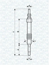 Magneti Marelli 062900014304 Glow Plug for Alfa Romeo, Fiat, Lancia, Opel, Saab, Vaux