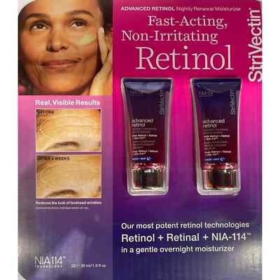 New ! StriVectin Advanced Retinol Nightly Renewal Moisturizer 1.0 oz, 2-pack